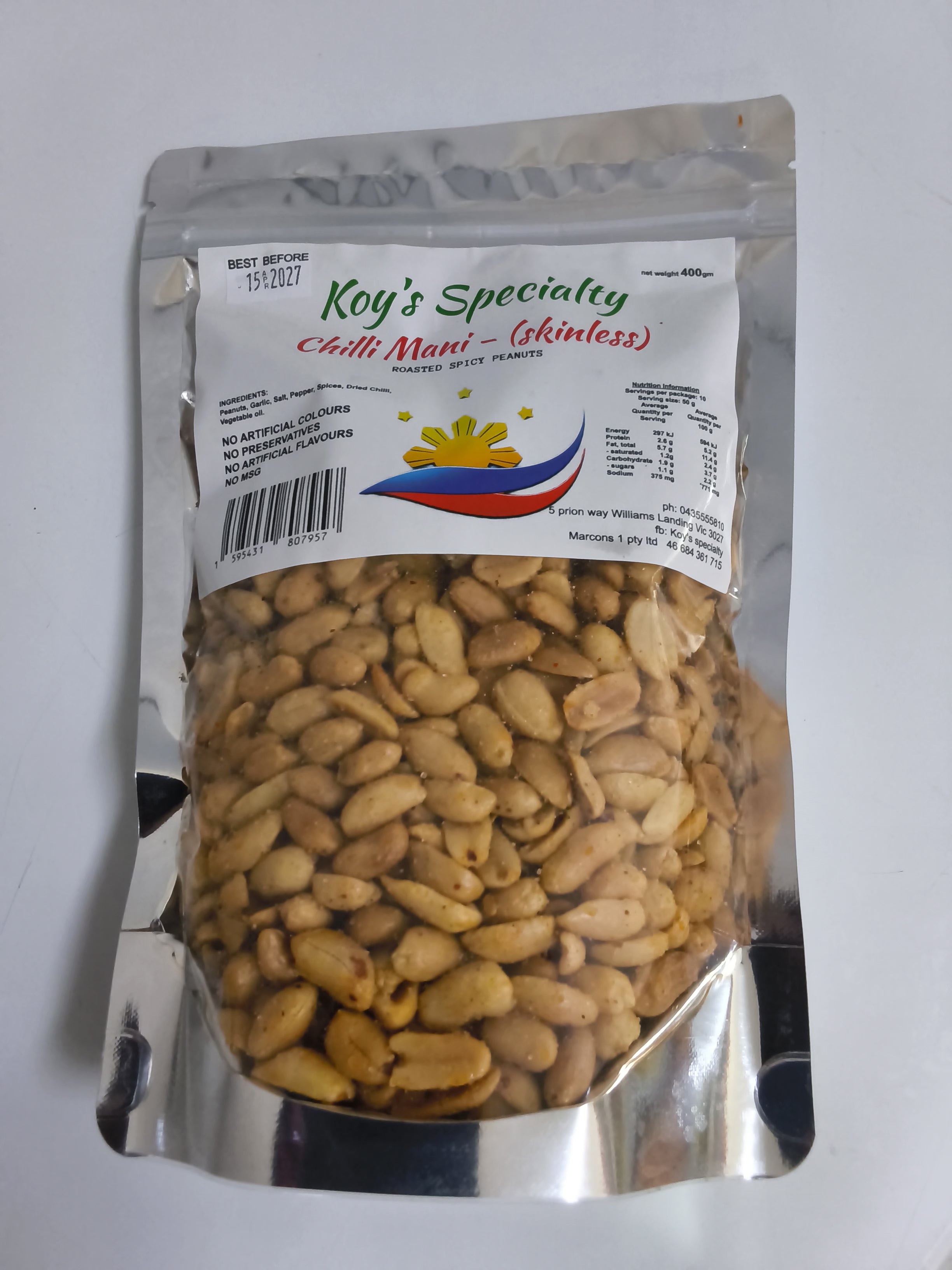 Koy's Specialty  Chilli Mani skinless400g
