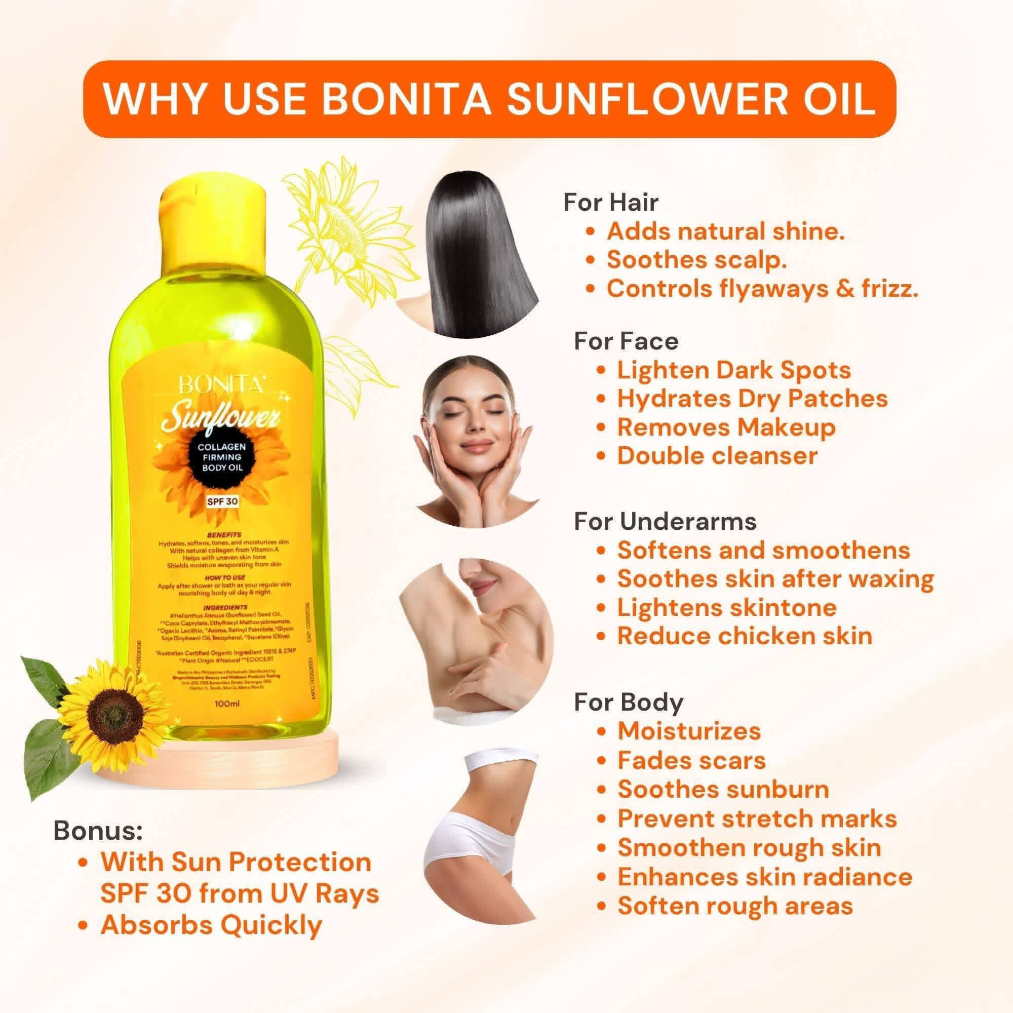 Bonita Sunflower Body Oil with SPF30 100ml
