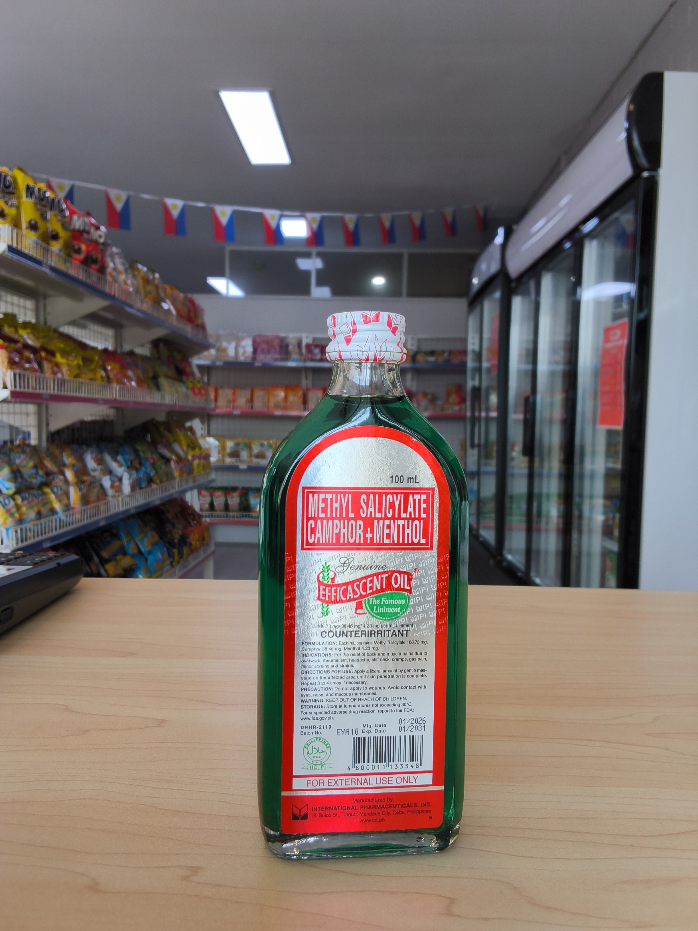 Methyl Salicylate Camphor +Menthol Efficascent Oil 100ml