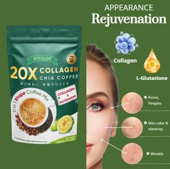 Fitgum Collagen Chia Coffee Mix 120g(12gx10sachets)