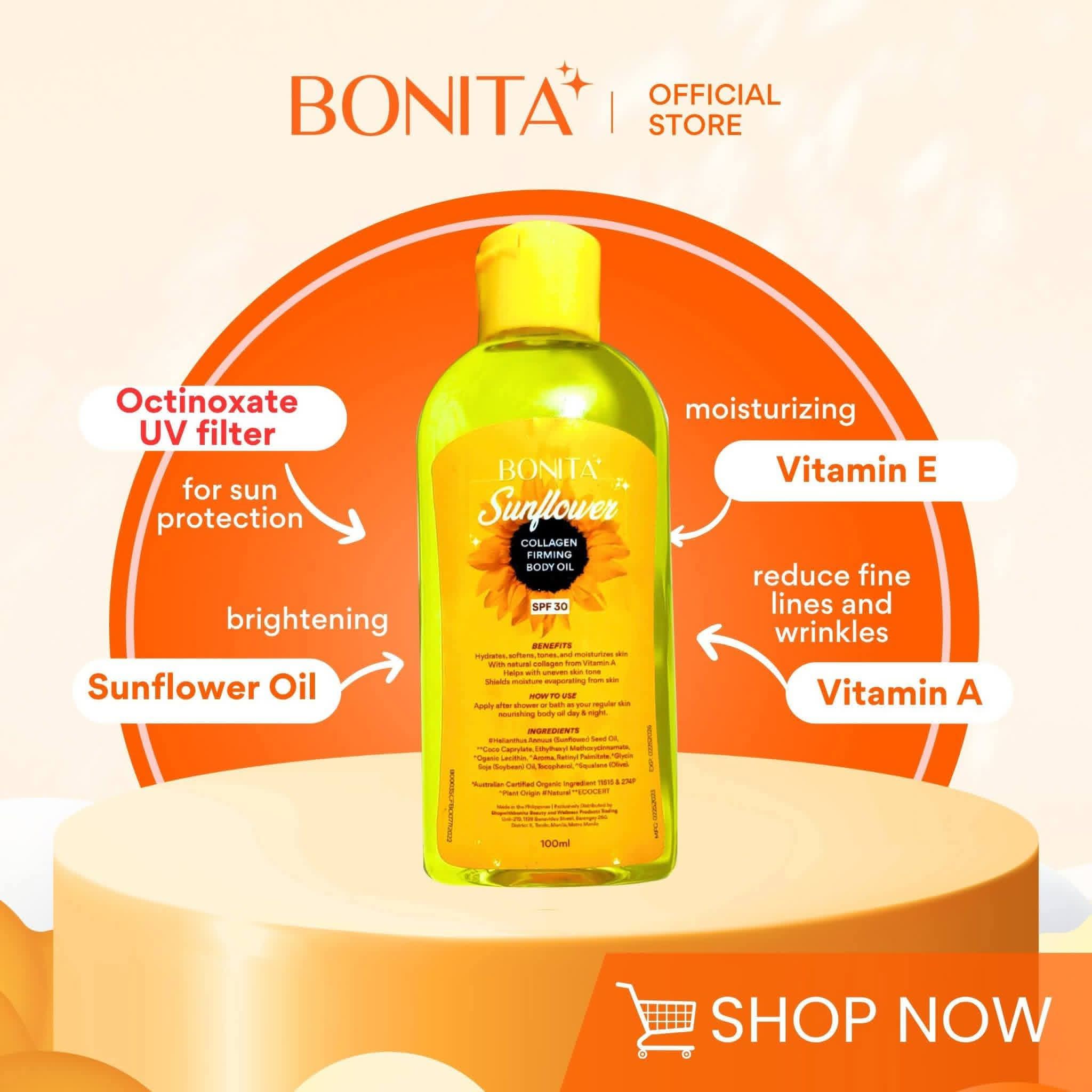 Bonita Sunflower Body Oil with SPF30 100ml