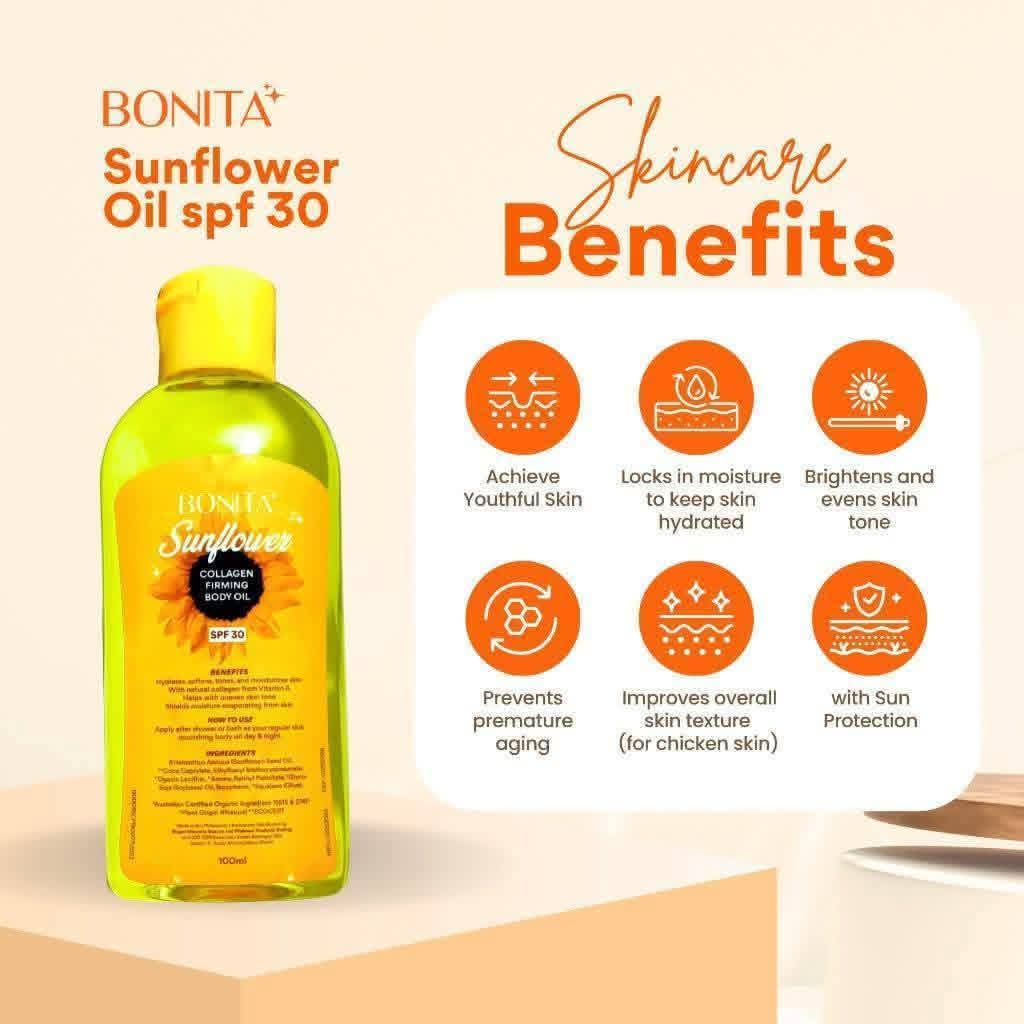 Bonita Sunflower Body Oil with SPF30 100ml