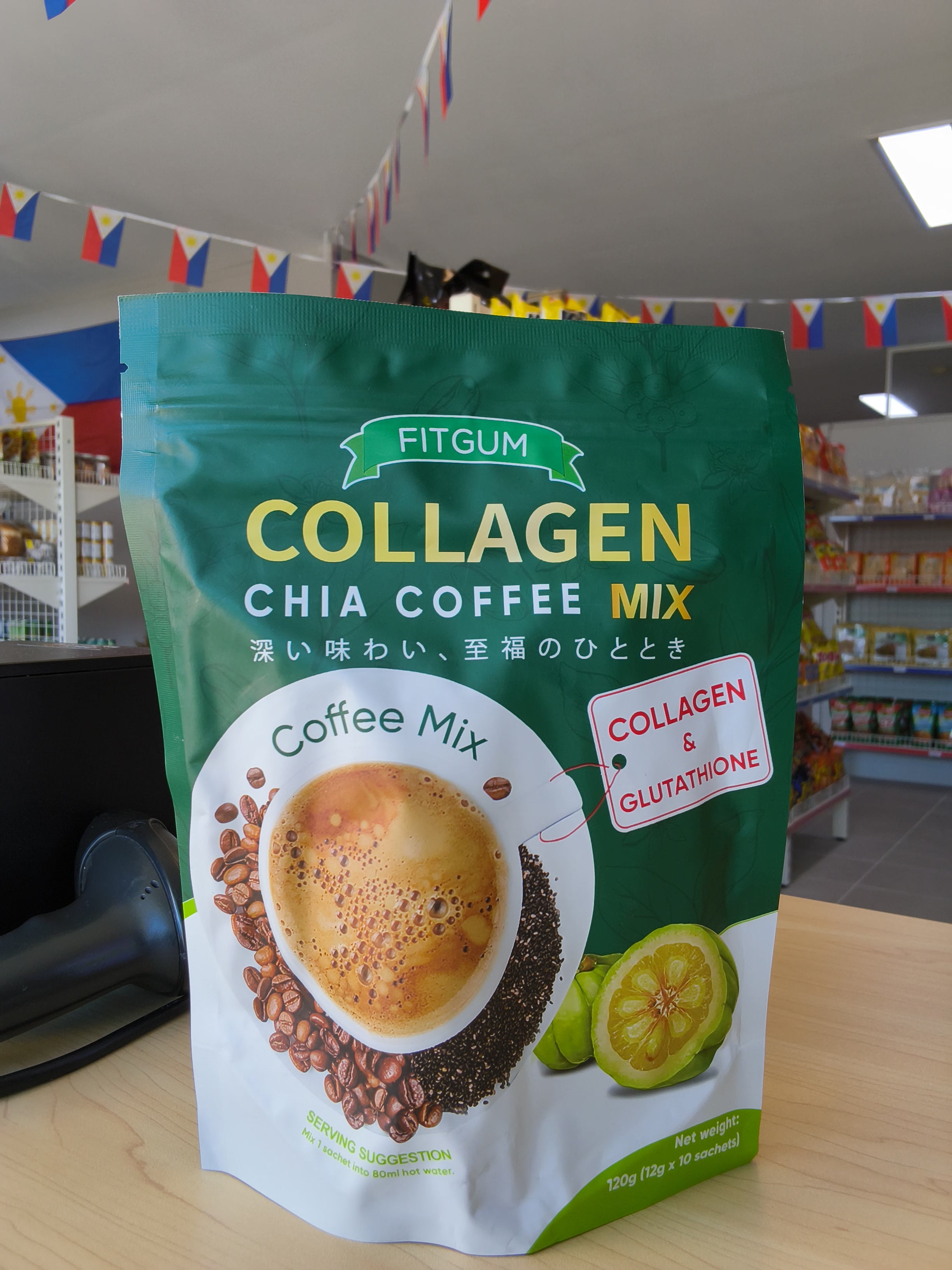 Fitgum Collagen Chia Coffee Mix 120g(12gx10sachets)